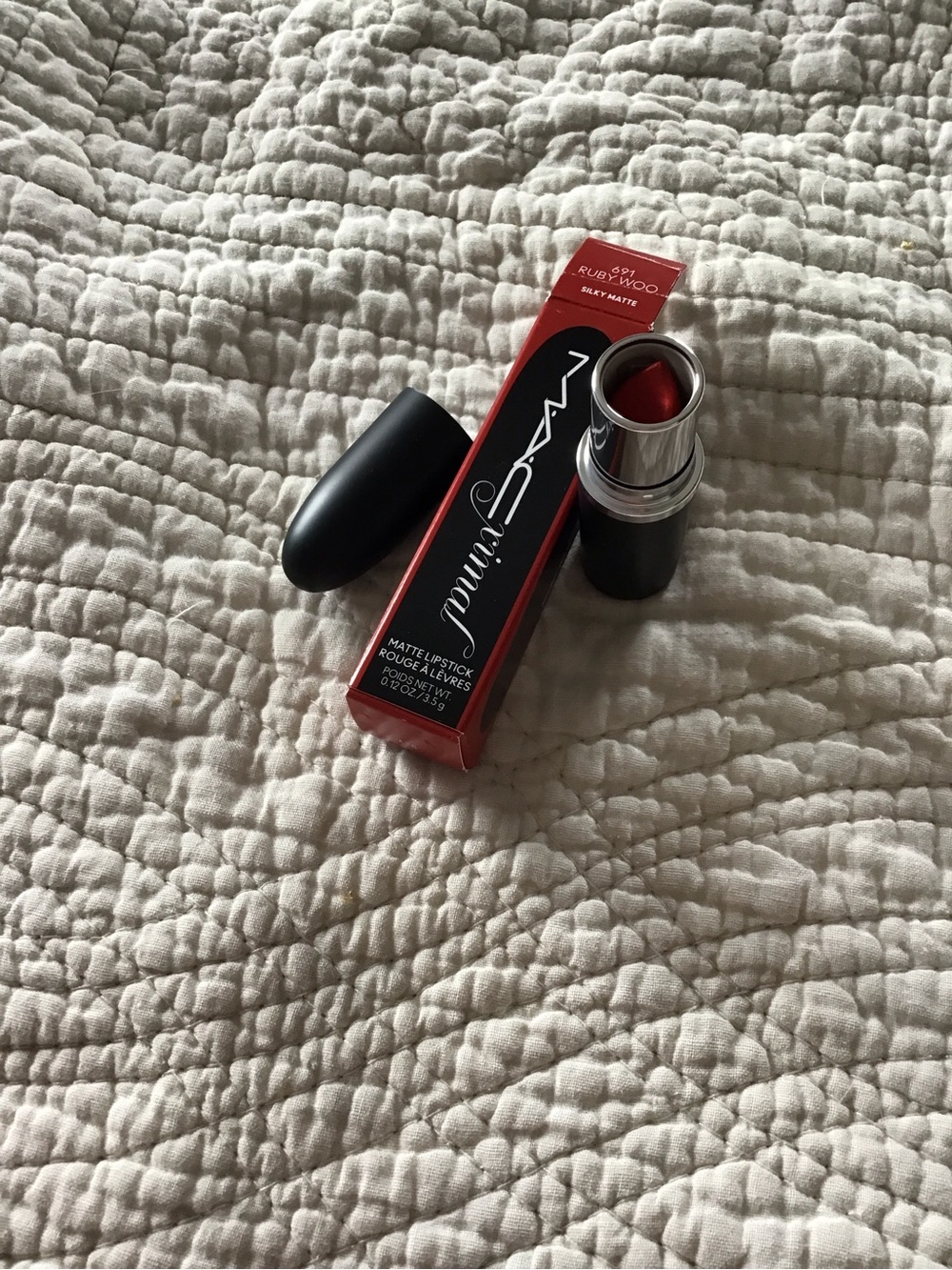 New MAC Cosmetics Macximal Silky Matte Lipstick in Ruby Woo Red